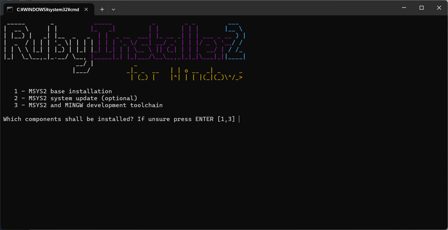 RubyInstaller MSYS2 install